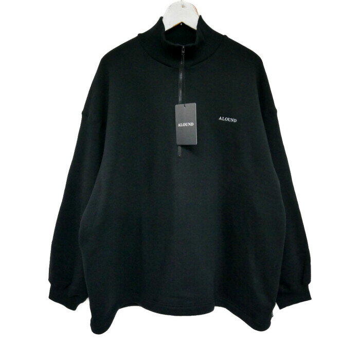 ALOUND アラウンド 国内正規 24SS VENTILATION SWEAT TOPS ベンチレーションスウェット ハーフジップスウェット BLACK ブラック 黒 M【中古】