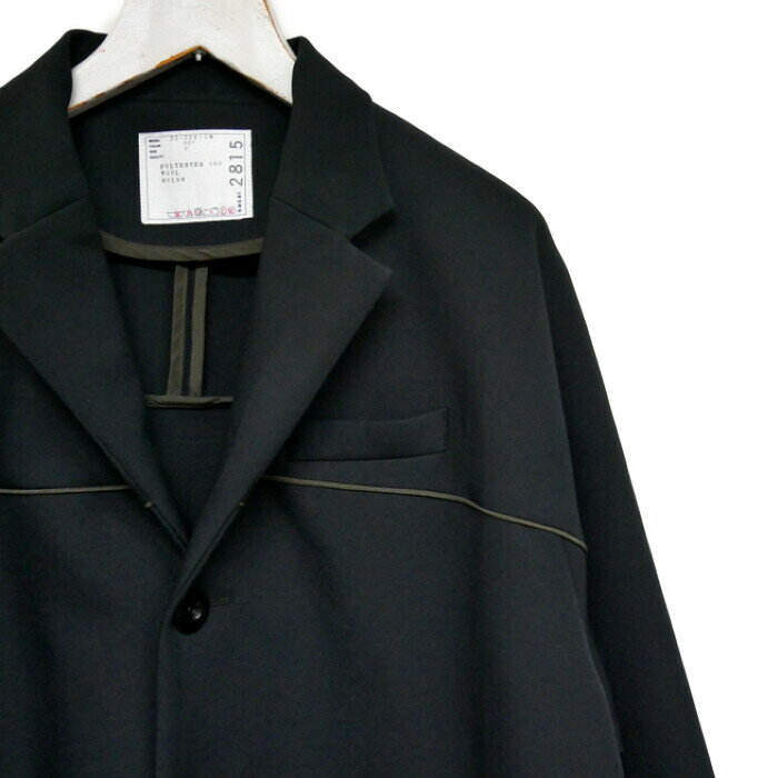 sacai サカイ 国内正規 22AW Technical Jersey Jacket テクニカルジャージージャケット ドローコード テックウェア 22-02815M 日本製 定価99000円 BLACK ブラック 黒 2【中古】 3