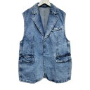 TOGA TOO トーガ 国内正規 24SS Denim sleeveless jacket デニムスリーブレスジャケット デニムベスト TZ241-FD912...