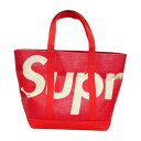 Supreme 国内正規 20SS Raffia Tote Bag ラフィアトートバッグ ビッグロゴ Red レッド 赤 Free【中古】