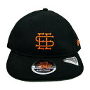 SEE SEE×NEW ERA×URBS シーシー ニューエラ 国内正規 9FIFTY CAP RETRO CROWN RC950PC ストラップバックキャップ ロゴ刺繍 BLACK ORANGE ブラック オレンジ 黒 FREE【中古】(4)