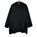Yohji Yamamoto POUR HOMME ヨウジヤマモト プールオム 国内正規 25SS 環縫い釈迦C ブラウス チャイナボタンシャツ 長袖 HP-P04-001 定価60500円 BLACK ブラック 黒 3【中古】