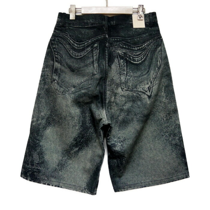 CAMPERLAB カンペールラボ 国内正規 Denim Shorts トロンプルイユ バギーデニムショーツ パンツ イタリアンデニム Y2K AU00007 BLACK GREY ブラック グレー マーブル 黒 UNISEX 30【中古】