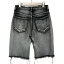 THUG CLUB サグクラブ カットオフダブルニーデニムパンツ デニムショーツ スタッズ装飾 TC23PT0501 BLACK ブラック 黒 1【中古】