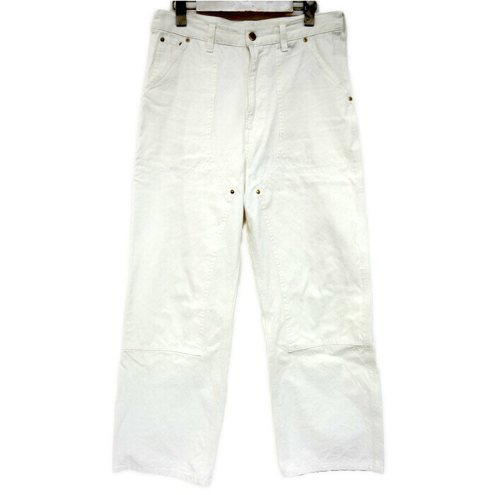 Rakuten - UNUSED アンユーズド 国内正規 25SS Double knee duck pants ダブルニーダックパンツ ペインターパンツ ストーンウォッシュ加工 TALON ZIPPER UW1153 WHITE ホワイト 白 2【中古】