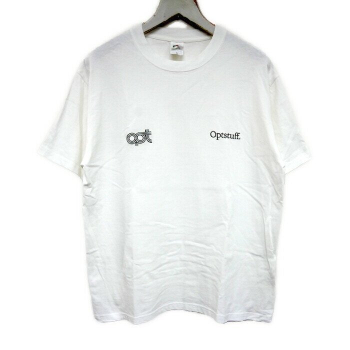Optstuff×FRUIT OF THE LOOM FOTL オプトスタフ フルーツオブザルーム 国内正規 PACK TEE T-SHIRT パックTシャツ ロゴ刺繍 WHITE ホワイト 白 M【中古】(4.0)