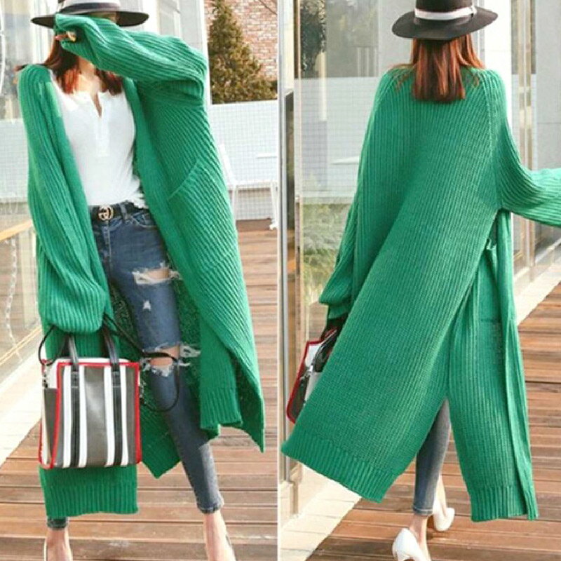 【ポイント10倍】 ロングニットカーディガン 秋冬 レディース 大きいサイズ ニット ブラウン 厚手 ピン..