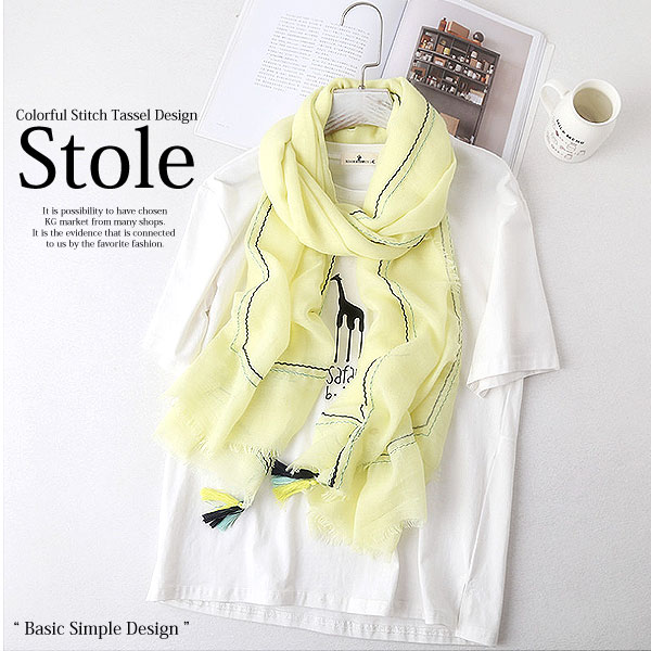 【ポイント5倍】 楽天ランキング 1位 受賞 ストール 大判 春夏 生地 薄手 冷房対策 タッセル付き ステ..