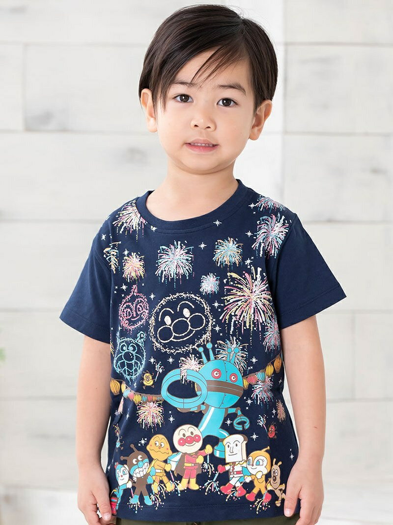 楽天ANPANMAN KIDS COLLECTION【SALE／30％OFF】APKC/（K）集合花火柄T ANPANMAN KIDS COLLECTION アンパンマンキッズコレクション トップス カットソー・Tシャツ ネイビー【RBA_E】[Rakuten Fashion]