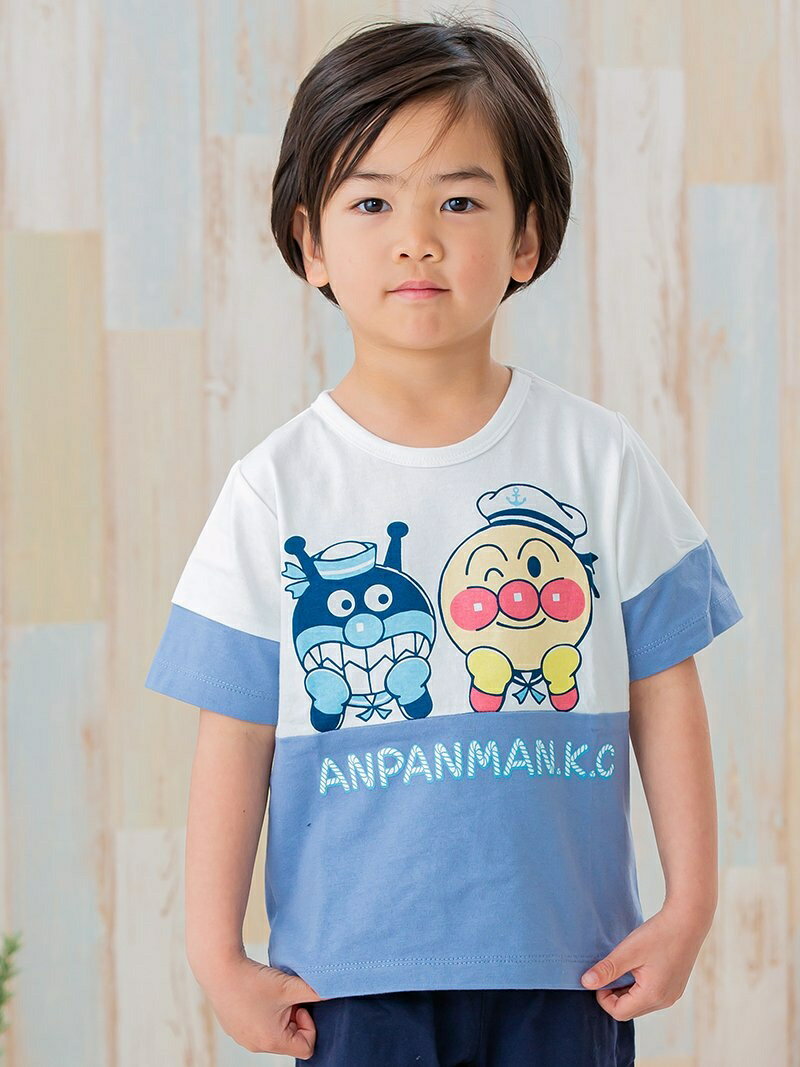 【SALE／30%OFF】APKC/(K)アンパンマン ばいきんまん切替マリンTシャツ ANPANMAN KIDS COLLECTION アンパンマンキッズコレクション トップス その他のトップス ブルー【RBA_E】[Rakuten Fashion]