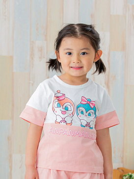 APKC/(K)ドキンちゃん コキンちゃん切替マリンTシャツ ANPANMAN KIDS COLLECTION アンパンマンキッズコレクション カットソー キッズカットソー ピンク[Rakuten Fashion]