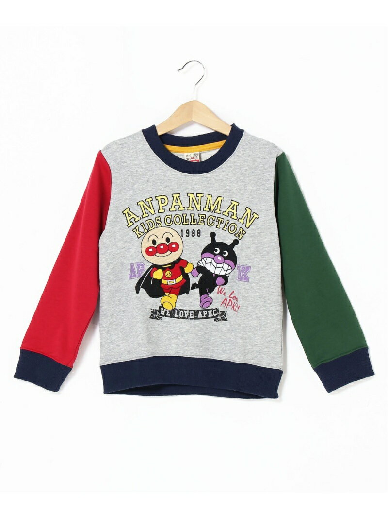 【SALE／50%OFF】APKC/(K)アンパンマン ばいきんまん刺繍トレーナー ANPANMAN KIDS COLLECTION アンパンマンキッズコレクション トップス スウェット・トレーナー イエロー グレー【RBA_E】[Rakuten Fashion] 2