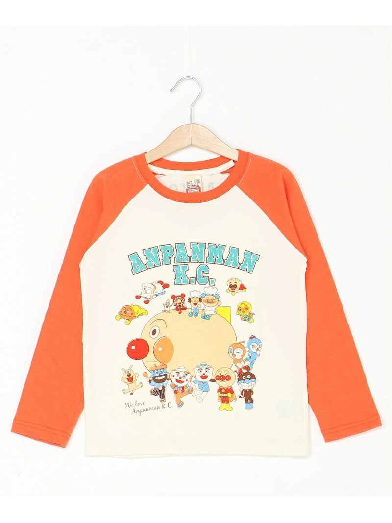 APKC/(K)アンパンマンごうラグラン長Tシャツ ANPANMAN KIDS COLLECTION アンパンマンキッズコレクション カットソー キッズカットソー オレンジ グリーン【送料無料】[Rakuten Fashion]