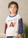 【SALE／50%OFF】APKC/(K)アルファベット袖チェックトレーナー ANPANMAN KIDS COLLECTION アンパンマンキッズコレクション トップス スウェット・トレーナー ホワイト ネイビー【RBA_E】[Rakuten Fashion]