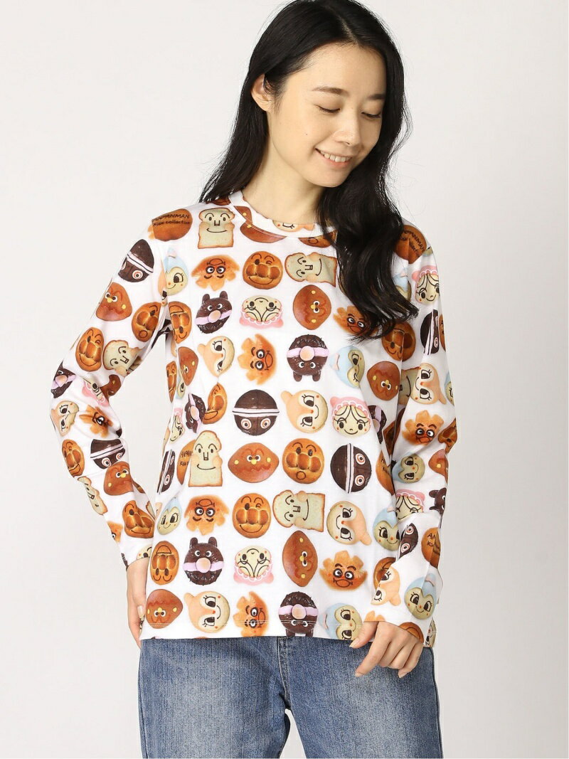 APKC/(W)パン柄長袖Tシャツ大人 ANPANMAN KIDS COLLECTION アンパンマンキッズコレクション トップス カットソー・Tシャツ ホワイト【送料無料】[Rakuten Fashion]