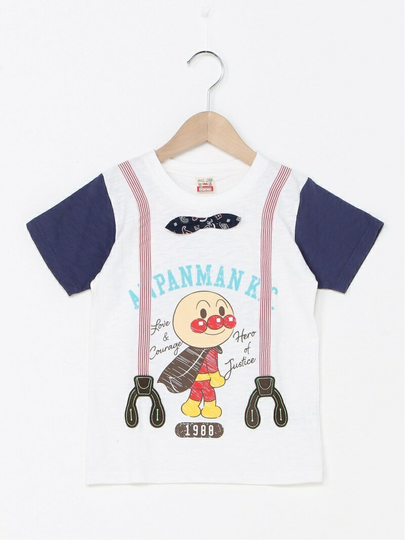 【SALE／50%OFF】APKC/(K)アンパンマン サスペンダーTシャツ ANPANMAN KIDS COLLECTION アンパンマンキッズコレクション カットソー キッズカットソー グリーン ホワイト【RBA_E】[Rakuten Fashion]