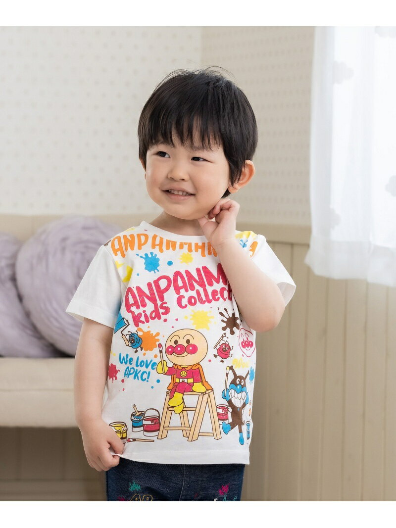 APKC/ K お絵描き柄Tシャツ ANPANMAN KIDS COLLECTION アンパンマンキッズコレクション トップス カットソー・Tシャツ ホワイト ブラック[Rakuten Fashion]