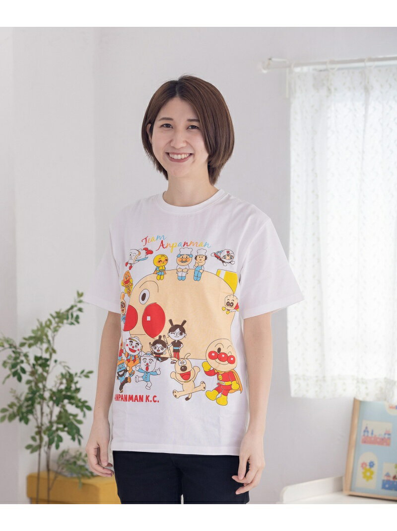 楽天ANPANMAN KIDS COLLECTIONAPKC/（W）アンパンマン号集合柄Tシャツ大人 ANPANMAN KIDS COLLECTION アンパンマンキッズコレクション トップス カットソー・Tシャツ ホワイト【送料無料】[Rakuten Fashion]