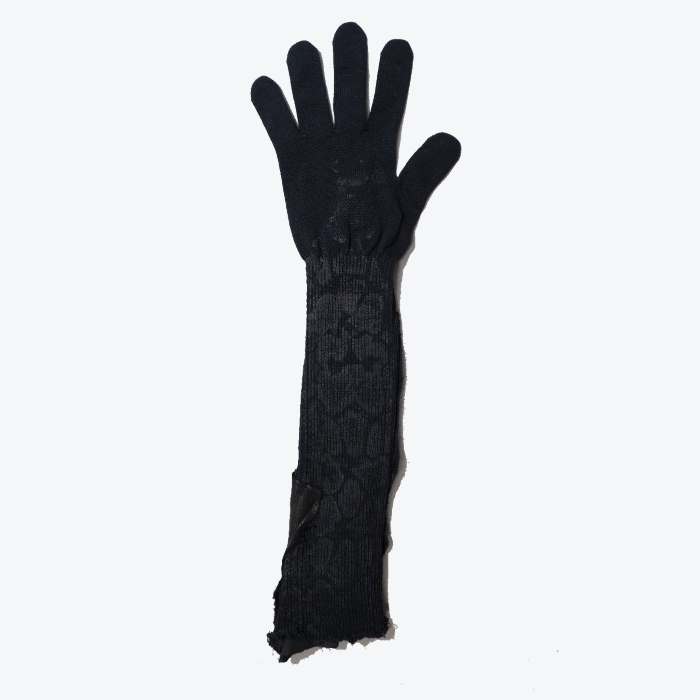 TT-147 / Shohei Takamiya/AGAINST CLAW2/LEATHER CHANGING KNIT LONG GLOVE/ニットグローブ/ロング/手袋/レザー
