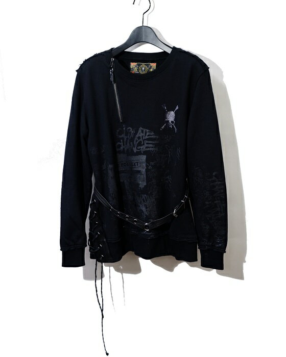 楽天ANRE-R SALONRST-008/Roen×Shohei Takamiya/Remake C-NECK SWEAT（METAL）/スウェット/クルーネック/C-NECK/SKULL/リメイク/ハンドメイド/ロエン/TT