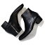 ys Yuji SUGENO/210454202/Side zip Heel Boots/ブーツ/ヒールブーツ/カウレザー/黒/BLACK/ブラック