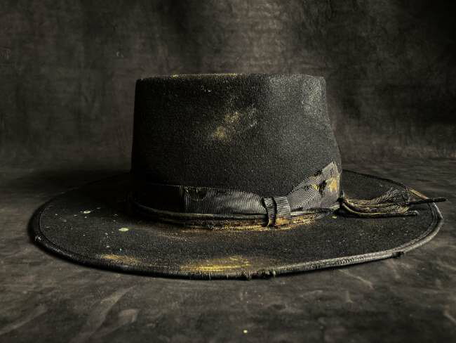 triangles hat / tgh-003/Wool Damage Diamond Hat/BLACK / ハンドメイド/HANDMADE/帽子/UNISEX/ユニセックス