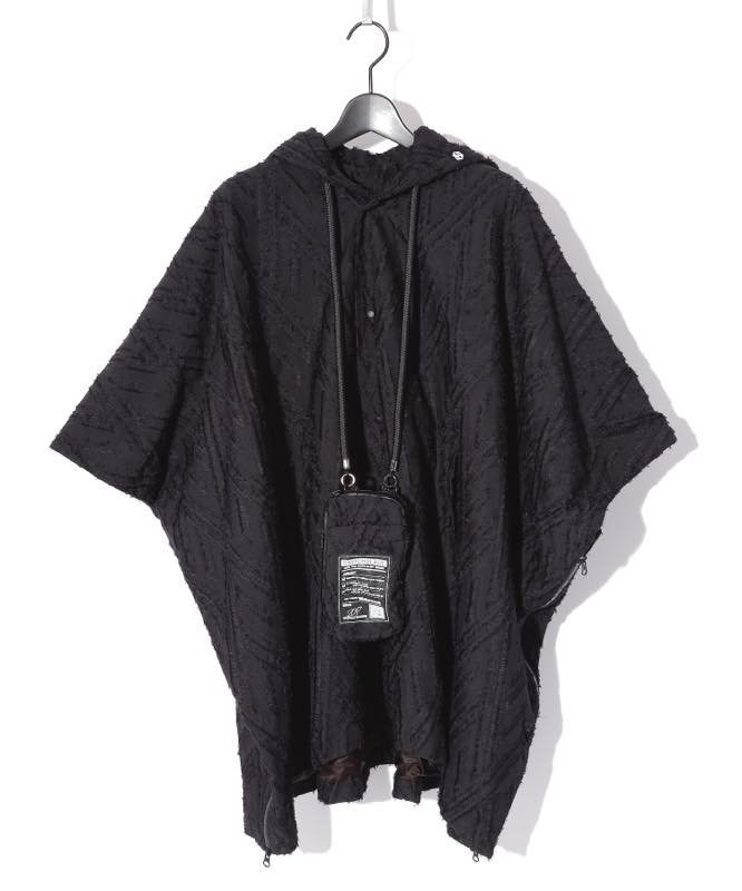 SWITCHBLADE / スイッチブレード / 1301304 / JACQUARD PONCHO COAT w/SACOCHE / BLACK / HYDE...