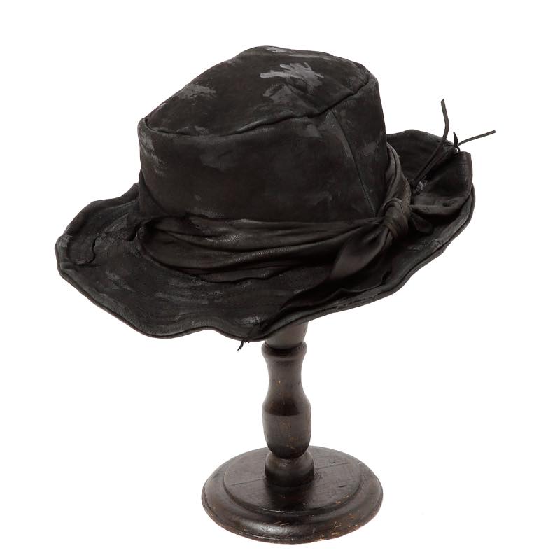 triangles hat / tgh-088 / Painting Leather Bucket Hat / BLACK / トライアングルズハット / バケットハット / HANDMADE / 帽子 / UNISEX / ユニセックス
