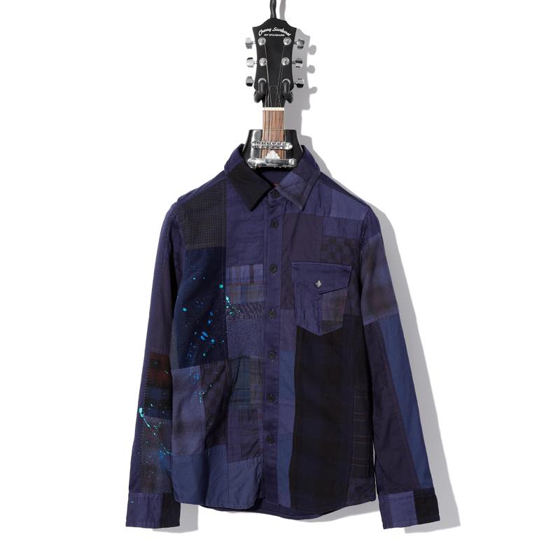 Cherry Sunburst / 2261S001 / REMAKE PATCH WORK HALF CHANGE GARMENT DYEING SHIRT / B:BLUE / チェリーサンバースト / TOPS / トップス