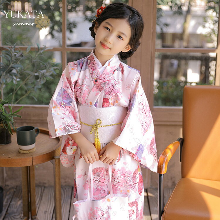 浴衣 子供浴衣 浴衣 子供 ゆかた yukata 作り帯 半幅帯 リボン ウサギ ウサギ柄 子供 女の子 キッズ 子ども こども 花柄 上品 可愛い おしゃれ きれい 洗える 街着 お出かけ 文化祭 夏 花火 花見 花火大会 祭り お祭り 簡単 着れる 税込 送料無料