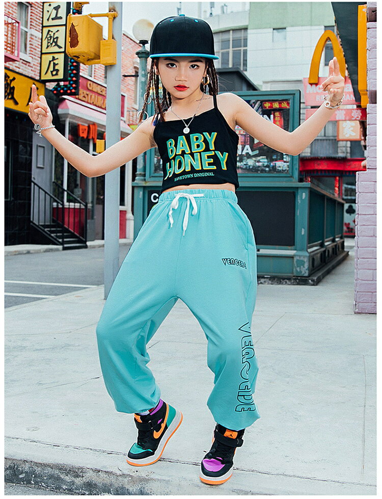 セットアップ ダンス衣装 女の子 かっこいい ヒップホップ k-pop 発表会 文化祭 大人っぽい キャミソール キッズ タンクトップ ダンス ヒップ 白 黒 HIPHOP韓国 練習着 イベント ショート丈 トップス へそ出し 110 120 130 140 150 160 170 チアガール スウェットパンツ
