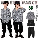 黒 白 ゼブラ柄 ストライプ柄 キッズ ダンス衣装 セットアップ ロングtシャツ かっこいい 個性派 派手 カジュアルシャツ 長袖 黒 ベスト トップス スーツ サルエルパンツ ダボパン ジャズダンス ヒップホップ ポッピング ロッキング 韓国 K-POP 演出服 団体服 応援団 普通着