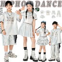 シルバー系 キッズ ダンス衣装 セットアップ ダンスウェア 小学生 クラス服 女の子 男の子 総柄 半袖 Tシャツ ショートトップ プリーツスカート ティアードスカート 半ズボン カーゴパンツ 子供服 団体服 練習着 発表会 演出服 ジャズダンス ヒップホップ パフォーマンス衣装
