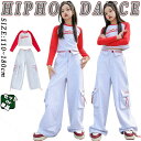 レッド キッズ ダンス衣装 セットアップ トップス パンツ カッコイイ ファション上品 ゆったり セット トップス 女の子 男の子 ストレート ロング パンツ ジャズダンス ヒップホップ ポッピング ロッキング チア 団体服 発表会 演出服 応援団 原宿系 個性派 韓国 K-POP