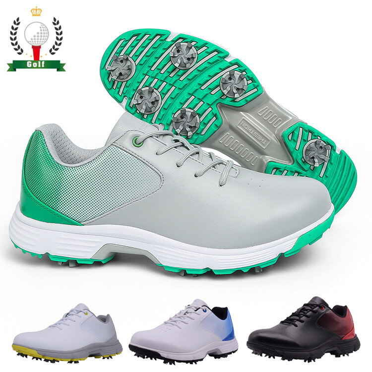 ゴルフシューズ メンズ おしゃれ ゴルフシューズ 大きいサイズ 4E 幅広 黒 スパイク鋲 ソフトスパイク ゴルフシューズ 28cm 28.5cm 軽量 動きや...