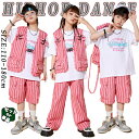 ベスト ピンク ストライプ キッズ ダンス衣装 女の子 男の子 子供 こども セットアップ トップス パンツ ショートパンツ ダンスウェア ヒップホップ ジャズダンス ポッピング 演出服 練習着 団体服 応援団 個性派 発表会 おしゃれ ゆったり k-pop hiphop jazz かっこいい