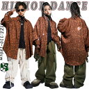 ヒョウ柄 ゆったり シャツ カーゴパンツ キッズ ダンス衣装 個性派 セットアップ 女の子 男の子 かっこいい 長袖 ダボパンツ パンツ トップス ズボン ジャ...