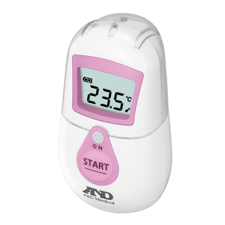 エー・アンド・ディ　非接触体温計 でこピッと UT-701　ピンク　イエロー　おでこではかる　乳児　赤ちゃん　介護　1秒測定　皮膚赤外線体温計　（355652 / 355651）