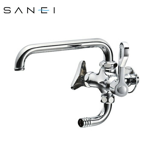 SANEI E2310-13 厨房用二口横形自在水栓 共用形