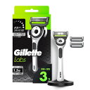 Gillette ジレット 髭剃り 本体 替刃 3個 スタンド付 カミソリ 剃刀 メンズ 深剃り ラボ