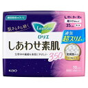 【花王】ロリエ　しあわせ素肌　通気超スリム　特に多い夜用　羽つき　35cm　無香料　10個入 〔医薬部外品〕 ※お取り寄せ商品【RCP】