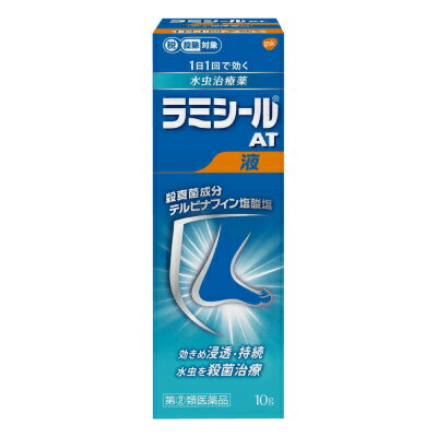 ◆お客様へ◆ 本商品は、訳あり特価品です。商品本体の品質等には問題ございません。商品ご購入前に、商品名にあります「商品の状態」をよくご確認ください。 ◆特　長◆1日1回で効く、水虫・たむし用薬です。有効成分である「テルビナフィン塩酸塩」の優れた殺真菌作用と角質層への浸透力は、1日1回の塗布で薬剤が患部に留まり、かゆみや痛みなどを引き起こす水虫・たむしに持続的に効果を発揮し、症状を治していきます。乾きやすく、サラッとした使用感の液剤で、乾燥(カサカサ)タイプの患部にお勧めします。◆メーカー（※製造国または原産国）◆グラクソ・スミスクライン・コンシューマー・ヘルスケア・ジャパン株式会社（GSK）〒107-0052 東京都港区赤坂1-8-1お客様相談室 0120-099-301受付時間 ： 9時から17時（土・日・祝日を除く）※製造国または原産国：日本◆効能・効果◆みずむし、いんきんたむし、ぜにたむし◆用法・用量◆1日1回、適量を患部に塗布してください。＜用法・用量に関連する注意＞1．定められた用法を厳守してください。2．患部やその周囲が汚れたまま使用しないでください。3．本剤のついた手で、目や粘膜にふれないでください。4．目に入らないように注意してください。万一、目に入った場合には、すぐに水又はぬるま湯で洗い、直ちに眼科医の診療を受けてください。5．小児に使用させる場合には、保護者の指導監督のもとに使用させてください。6．外用にのみ使用してください。◆成分・分量◆【1g中】テルビナフィン塩酸塩　10mg添加物として、ポリオキシエチレンセトステアリルエーテル、プロピレングリコール、アルコール を含有する。◆使用上の注意◆●してはいけないこと（守らないと現在の症状が悪化したり、副作用が起こりやすくなります）1．次の人は使用しないでください 本剤又は本剤の成分によりアレルギー症状（例えば、発疹・発赤、かゆみ、はれ等）を起こしたことがある人2．次の部位には使用しないでください （1）目や目の周囲、粘膜（例えば、口腔、鼻腔、膣等）、陰のう、外陰部等 （2）湿疹 （3）湿潤、ただれ、亀裂や外傷のひどい患部■相談すること1．次の人は使用前に医師、薬剤師又は登録販売者に相談してください （1）医師の治療を受けている人 （2）妊婦又は妊娠している可能性のある人 （3）乳幼児 （4）薬などによりアレルギー症状を起こしたことがある人 （5）患部が顔面又は広範囲の人 （6）患部が化膿している人 （7）「湿疹」か「みずむし、いんきんたむし、ぜにたむし」かがはっきりしない人 （陰のうにかゆみ・ただれ等の症状がある場合は、湿疹等他の原因による場合が多い。）2．使用後、次の症状があらわれた場合は副作用の可能性があるので、直ちに使用を中止し、この説明文書を持って医師、薬剤師又は登録販売者に相談してください［関係部位：症状］皮ふ：かぶれ、刺激感、熱感、鱗屑（りんせつ）・落屑（らくせつ）（フケ、アカのような皮ふのはがれ）、ただれ、乾燥・つっぱり感、皮ふの亀裂、いたみ、色素沈着、発疹・発赤＊、かゆみ＊、はれ＊、じんましん＊ ＊：全身に発現することがあります。3．2週間位使用しても症状が良くならない場合や、本剤の使用により症状が悪化した場合は使用を中止し、この説明文書を持って医師、薬剤師又は登録販売者に相談してください◆保管及び取扱い上の注意◆1．直射日光の当たらない涼しい所に密栓して保管してください。2．小児の手の届かない所に保管してください。3．他の容器に入れ替えないでください（誤用の原因になったり、品質が変わることがあります。）。4．使用期限をすぎた製品は使用しないでください。また、開封後は使用期限内であってもなるべく速やかに使用してください。5．火気に近づけないでください。6．使用済み容器は火中に投じないでください。7．本剤は合成樹脂（スチロール等）を軟化したり塗料をとかしたりすることがあるので、床や家具等につかないようにしてください。※その他、医薬品は使用上の注意をよく読んだ上で、それに従い適切に使用して下さい。【お客様へ】お薬に関するご相談がございましたら、こちらへお問い合わせください。※メーカーによる商品リニューアルに伴い、パッケージ、品名、仕様（成分・香り・風味 等）、容量、JANコード 等が予告なく変更される場合がございます。予めご了承ください。※商品廃番・メーカー欠品など諸事情によりお届けできない場合がございます。※ご使用期限またはご賞味期限は、商品情報内に特に記載が無い場合、1年以上の商品をお届けしております。商品区分：【第(2)類医薬品】【広告文責】株式会社メディスンプラス：0120-205-904 ※休業日 土日・祝祭日文責者名：稗圃 賢輔（管理薬剤師）【市販薬における医療費控除制度について】 「セルフメディケーション」とは、世界保健機関（WHO）において、 「自分自身の健康に責任を持ち、軽度な身体の不調は自分で手当てすること」...と定義されています。 ●従来の医療費控除制度 　1年間（1月1日〜12月31日）に自己負担した医療費が、自分と扶養家族の分を合わせて「合計10万円(税込)」を 　超えた場合、確定申告することにより、所得税が一部還付されたり、翌年の住民税が減額される制度のこと。 　治療のために市販されているOTC医薬品（一般用医薬品）をご購入された代金も、この医療費控除制度の 　対象となります。 ●セルフメディケーション税制（医療費控除の特例） 　同様に、厚生労働省が定めた「一部のOTC医薬品（※）」の年間購入額が「合計1万2,000円(税込)」を超えた 　場合に適用される制度のこと。 　　※一般用医薬品のうち、医療用から転用された成分を含むもの。いわゆる「スイッチOTC」。 　　　ただし、全てのスイッチOTCが控除の対象品というわけではなく、あくまで “一部のみ” なのでご注意。 　　　→【クリック】当店で販売中の「セルフメディケーション税制対象医薬品」はコチラ！ 　2017年1月1日から2021年12月31日までの間に、対象となる医薬品の 　購入費用として、年間1万2,000円(税込)を超えて支払った場合、 　その購入費用のうち「1万2,000円を超えた差額」が課税所得から 　控除される対象となります。　 　 ※対象の金額の上限は「8万8,000円(税込)＝10万円分(税込)をご購入された場合」となります。 　2017年1月からスタート（2017年分の確定申告から適用可）。 　なお、2017年分の確定申告の一般的な提出時期は「2018年2月16日から3月15日迄」です。 【解　説】━━━━━━━━━━━━━━━━━━━━━━━━━━━━━━━━━━━━━ 　つまり、これまで1年間に自己負担した医療費の合計が10万円（税込）を越えることが 　無かった方でも、“厚生労働省が指定した対象の医薬品”をご購入されている方であれば、 　合計1万2,000円(税込)から控除の適用を受けられる可能性がある・・・ということ！ 　━━━━━━━━━━━━━━━━━━━━━━━━━━━━━━━━━━━━━━━━ 【お客様へ】「具体的な減税効果」「確定申告の方法」など、その他の詳細は、最寄りの関係機関にお問い合わせください。 【お客様へ】本商品は医薬品です。 商品名に付記されてございます【リスク分類】をよくご確認の上、ご購入下さい。 また、医薬品は使用上の注意をよく読んだ上で、それに従い適切に使用して下さい。 ※医薬品のご購入について(1)：医薬品をご購入できるのは“18歳以上の楽天会員さま”のみとなっております。 ※医薬品のご購入について(2)：医薬品ごとに購入数の制限を設けております。 【医薬品による健康被害の救済に関する制度】医薬品副作用被害救済制度に基づき、独立行政法人 医薬品医療機器総合機構（救済制度窓口 0120-149-931）へご相談ください。 【広告文責 株式会社メディスンプラス】フリーダイヤル：0120−205−904（※土日・祝祭日は休業）管理薬剤師：稗圃賢輔（薬剤師免許証 第124203号 長崎県） ※相談応需可能時間：営業時間内 【お客様へ】お薬に関するご相談がございましたら、こちらへお問い合わせください。