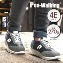 【送料無料】Pen Walking ペンウォーキング / 厚底スニーカー ダッドスニーカー レディース ウォーキングシューズ カジュアル スポーティ ローカット シンプル ダイエットスニーカー ブラック ホワイト ゴールド グレー ネイビー 黒 白 幅広 4E 22.5〜25.0cm 軽量 軽い