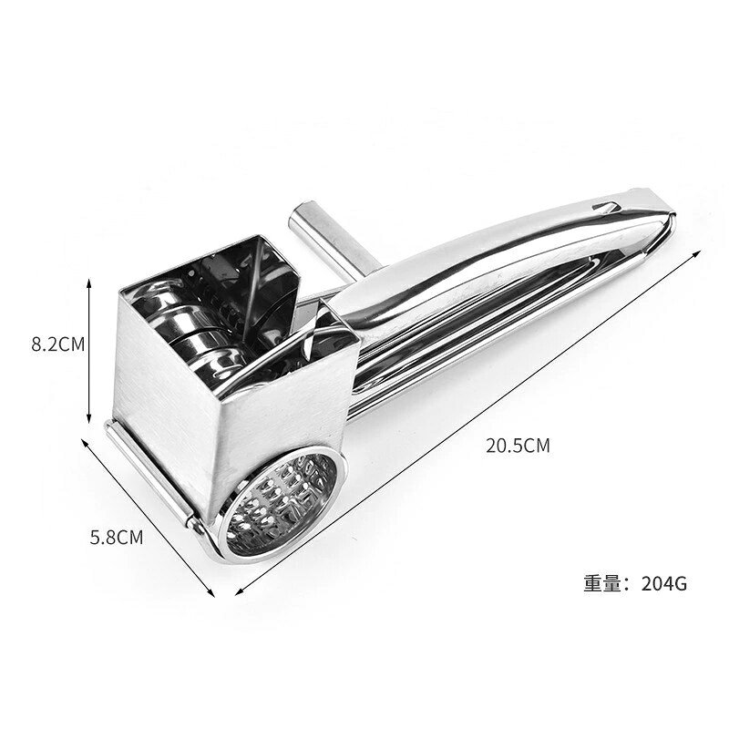 あんしん生活館のチーズおろし器 回転式 手動 チーズグレーター ステンレス製 チーズ削り器 切れ味 多機能 便利小物 多機能 家庭 台所 キッチン用品 チーズおろし器 手動チーズグラインダー 回転式 ベーキングツール チーズ削り｜アングル2