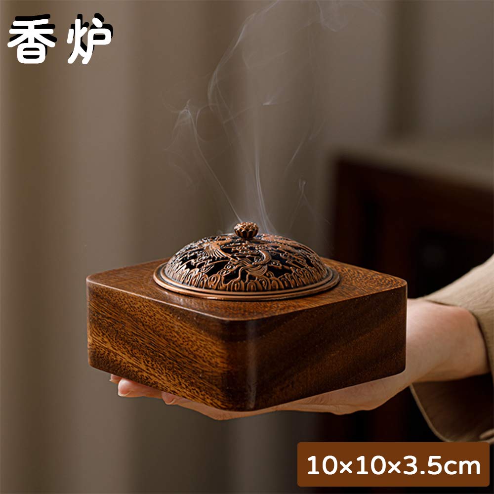 香炉 お香立て 蓋付き おしゃれ 丸香炉 木製 線香皿 仏壇用香炉 香皿 お香ホルダーアンティーク 香立 香立て 渦巻き線香用 コーン香 禅 香道 インテリア 置物 アジアン リラックス 癒やし インテリア ヨガ 瞑想 浄化 香道 チベット風 香立聞香 和モダン 上品 仏具