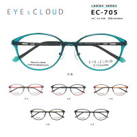 アイクラウド メガネフレーム EYEs CLOUD LADIES’ SERIES EC-705 グッドデザイン賞 レディース ボストン 眼鏡 度付き 度なし 伊達メガネ サイズ:52 国内正規品 かわいい おしゃれ