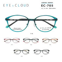 アイクラウド メガネフレーム EYEs CLOUD LADIES’ SERIES EC-705 グッドデザイン賞 レディース ボストン 眼鏡 度付き 度なし 伊達メガネ サイズ：52 国内正規品 かわいい おしゃれ