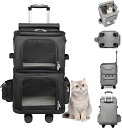 猫 2匹 リュック 分離可 キャリー 2層 ペット キャリーバッグ 小型犬 ソフトクレート 折りたたみ可 マット付き 2way 通院用 ペットキャリー リュック...