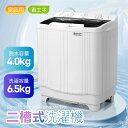 即納【1年保証】【二槽式】洗濯機 二槽式洗濯機 6.5kg 縦型 脱水槽4kg キレイ タイマー コンパクト 一人暮らし 小型型洗濯機 節電 二槽式洗濯機 ステ...