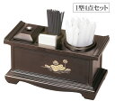 仏壇まわりをすっきり!小道具いれ「1型」4点セット/木目色〔蓮〕お線香入れ・ローソク入れ・その他小物をひとまとめに収納*